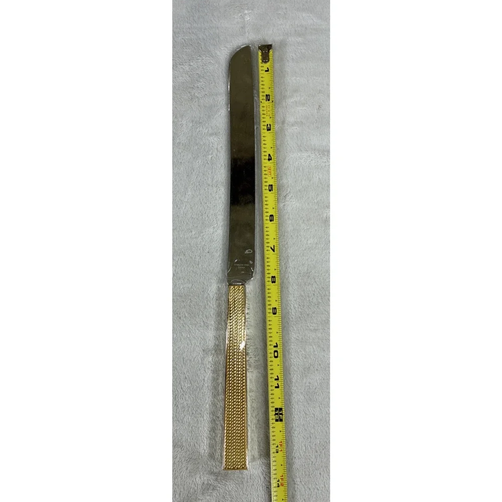 NIB Vera Wang With Love Cake Knife And Server Stainless Gold Silver #40019718